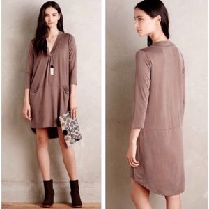 Anthropologie Dolan Taupe Tegan Tunic Dress with Two Front Pockets